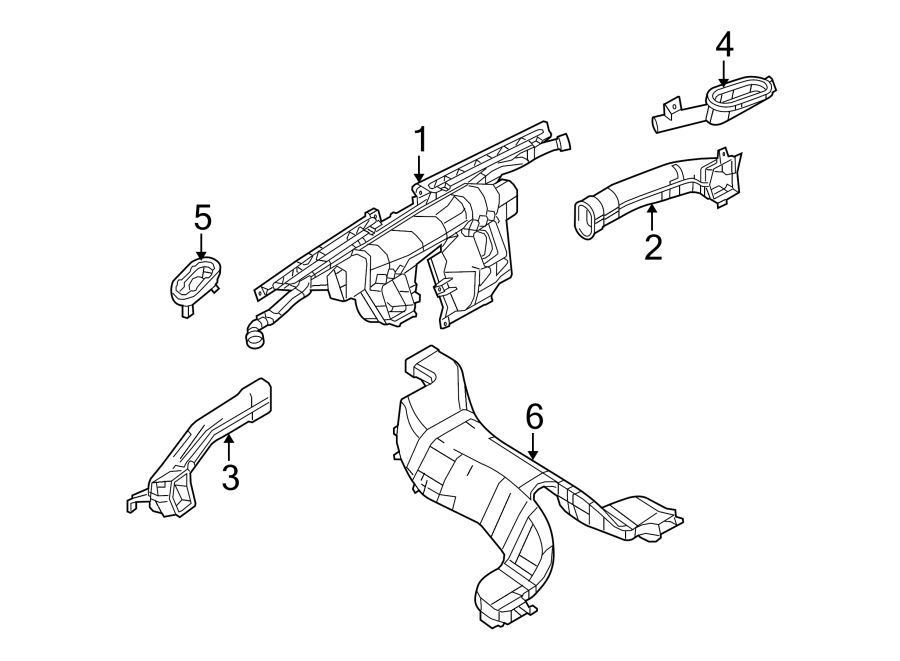 Ford Crown Victoria Duct. 1995-97, center. Center - 3W7Z18D453AA