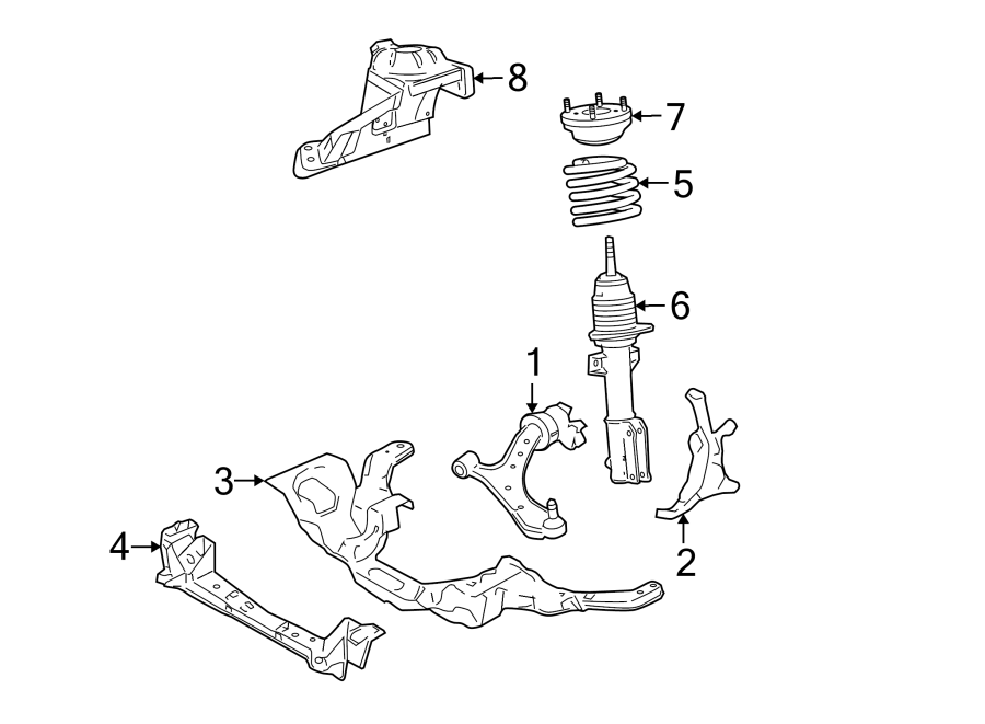 ford Mustang Suspension Subframe Crossmember (Lower). Base, GT. FRONT