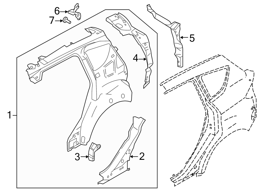 Ford C-Max Quarter Panel Reinforcement. Left - DM5Z5828129A | Lakeland ...