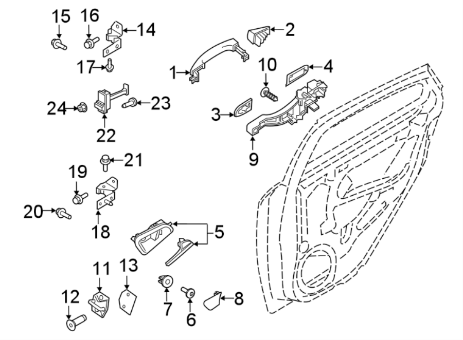 Ford Focus Exterior Door Handle. May, Rear F1EZ9922666A Lakeland