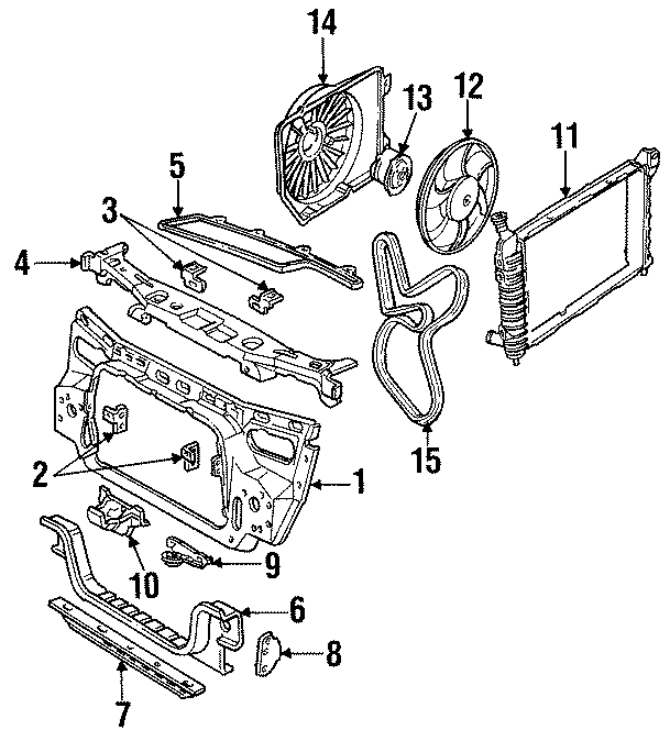 Ford Taurus Mount bracket. Radiator support lower bracket. LITER