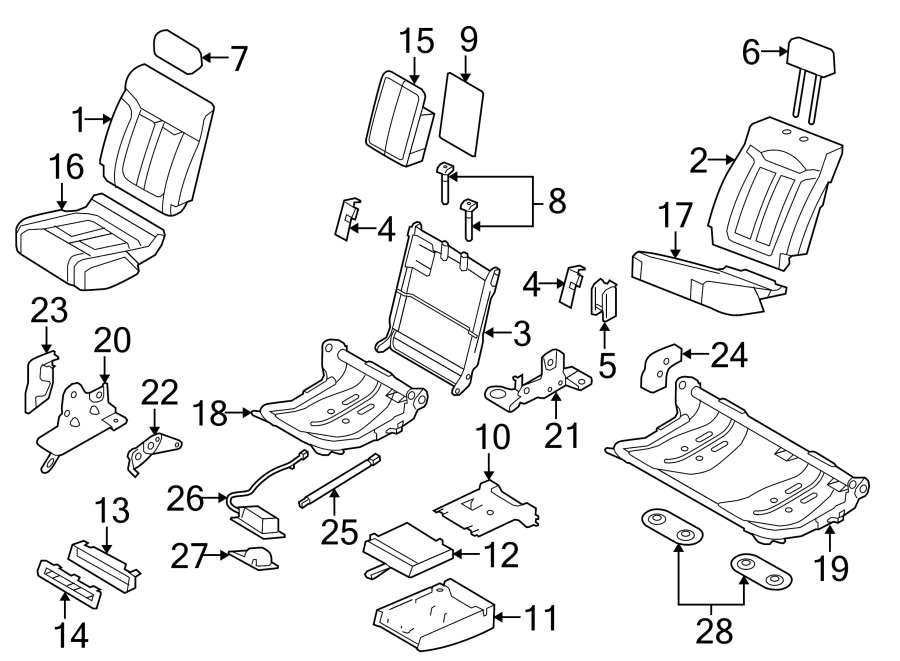 2014 Ford F150 Seat. Pad. Crew cab, w/armrest BL3Z1666801C