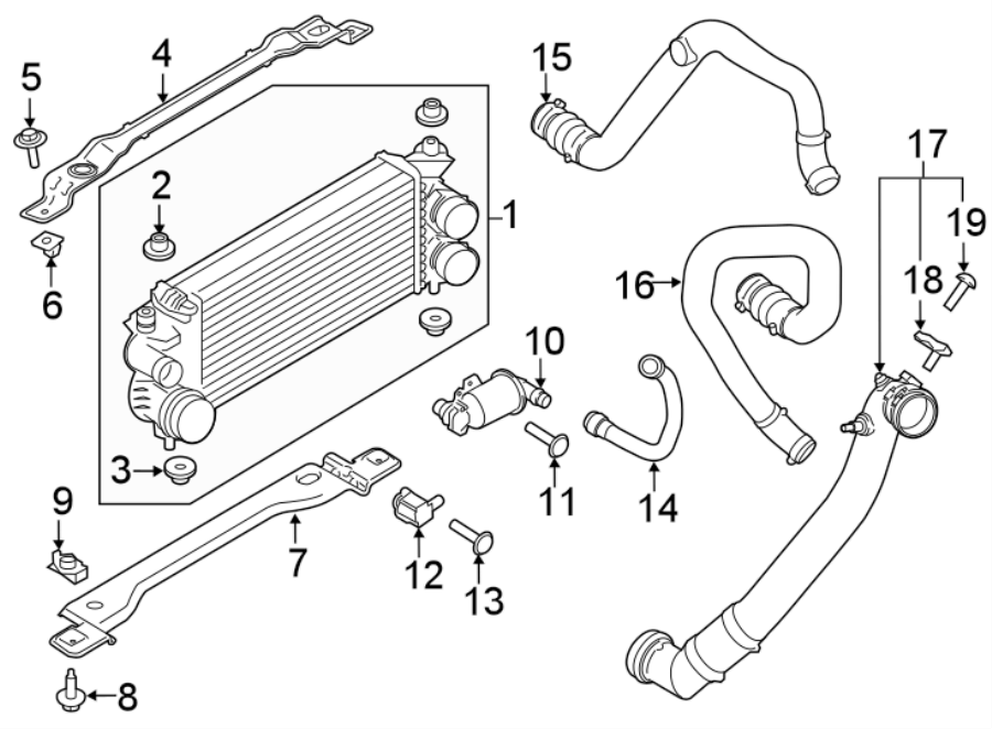 Ford F-150 Adaptor - turbo to exhaust bracket. Turbocharger intercooler