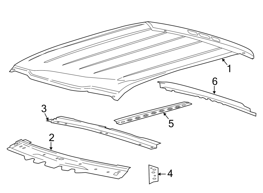 1998 Ford F150 Roof Panel. CREW CAB, W/O SUNROOF JL3Z1650202C