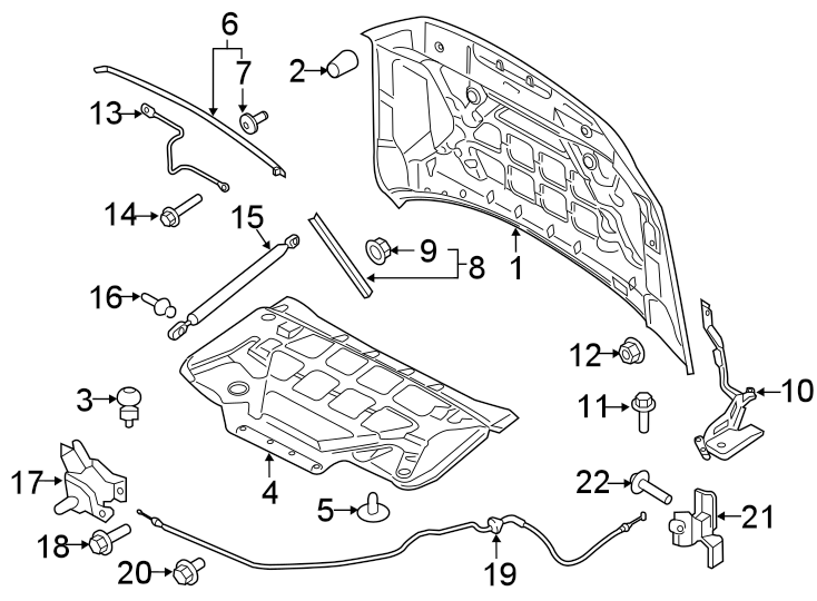 2021 Ford Transit-350 Hinge assembly - hood. Left, components ...