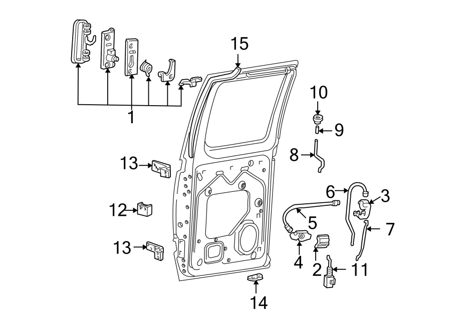 8C2Z15264A00D Ford Door Latch Assembly (Upper). E150350 Vans; Hinged