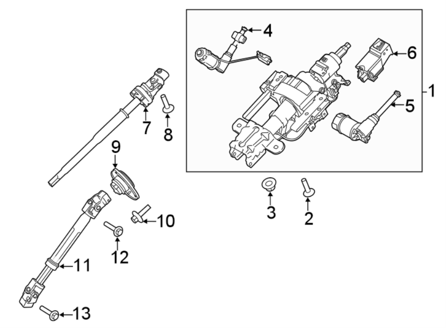 FL3Z3C529AY - Ford Column assembly - steering. Steering column