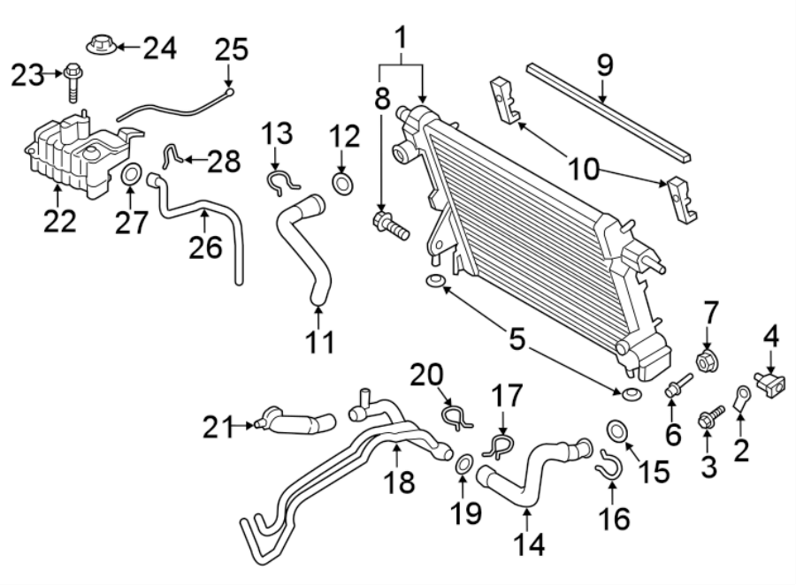 HC3Z8B365A Ford Hose. Clip. Retainer. Coolant. 6.2 liter. 6.7 liter