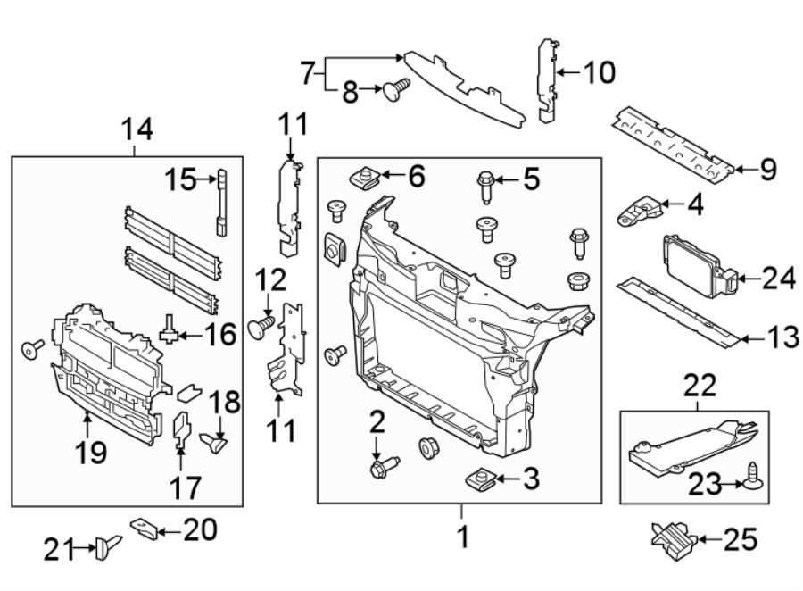 2016 Ford Explorer Radiator Support Panel. 2.3 LITER. 3.5 LITER NON