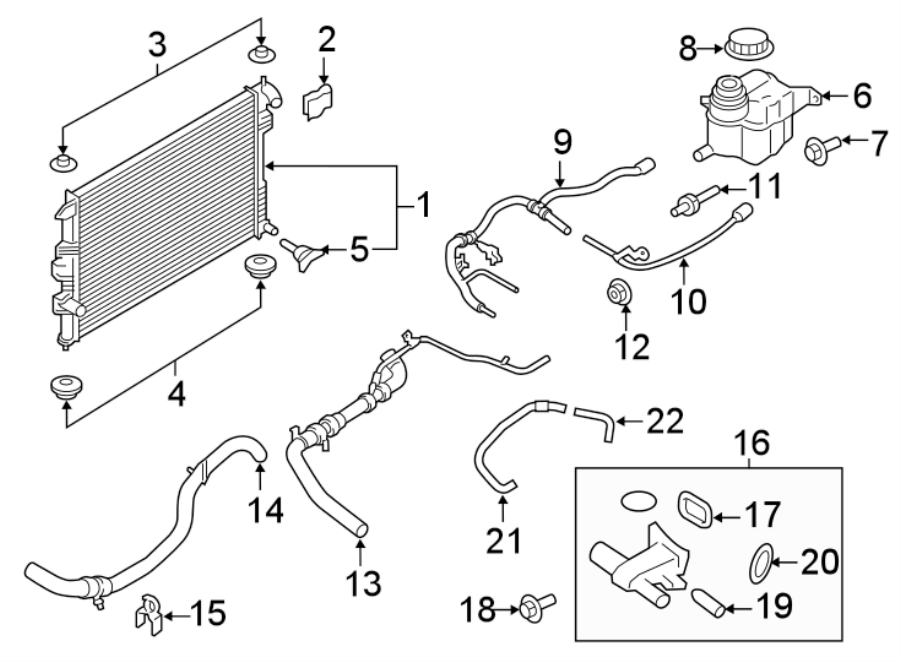 Ford Explorer Engine Coolant Overflow Hose Bolt. 2.3 LITER. Stud