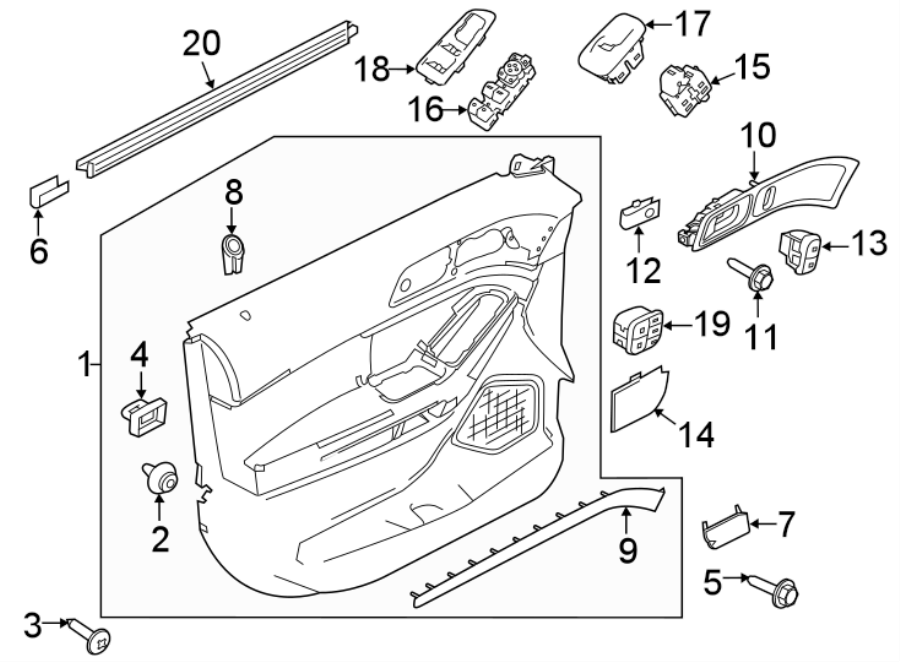 2016 Ford Explorer Interior Door Handle. May, Right FB5Z7822600CA