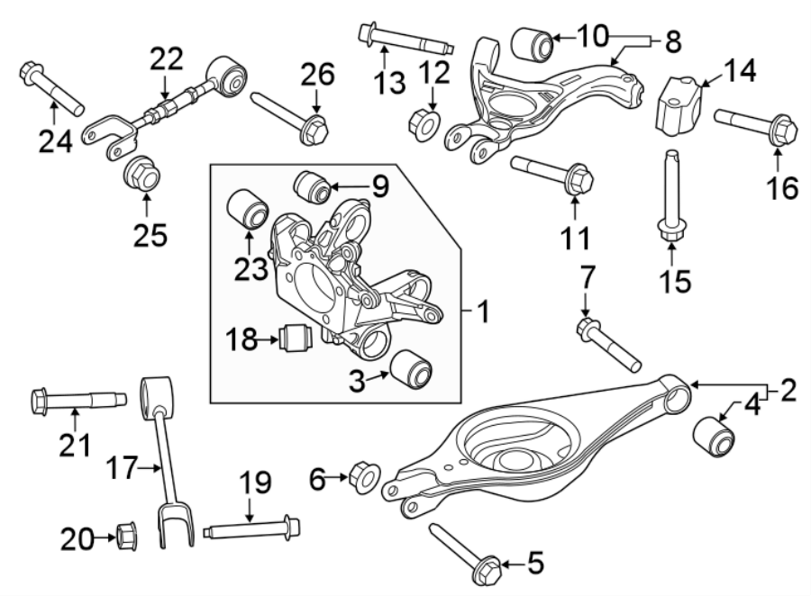 2016 Ford Explorer Suspension Control Arm Bushing (Rear, Upper, Lower