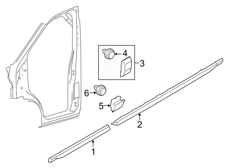 KK3Z6129077EA - Ford Body B-Pillar Molding. DRIVER SIDE, W/o Side Load ...