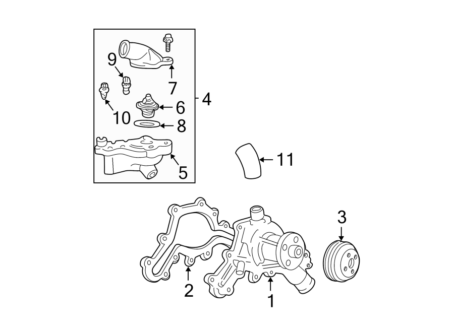 2003-Ford-E-150-Thermostat.-Housing.-4.0-LITER,-2001-11-...