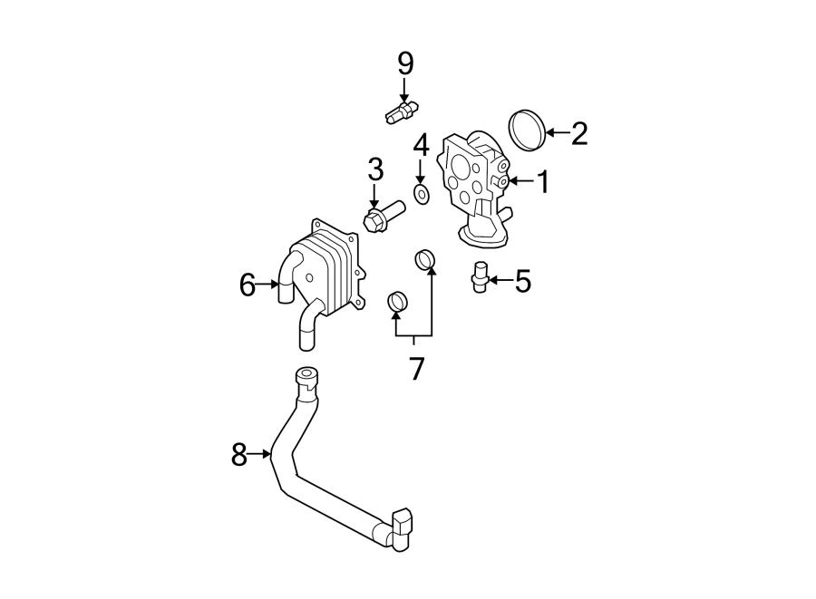 Ford Edge Engine Oil Cooler. OIL COOLER ASSEMBLY - 8A8Z6A642A ...