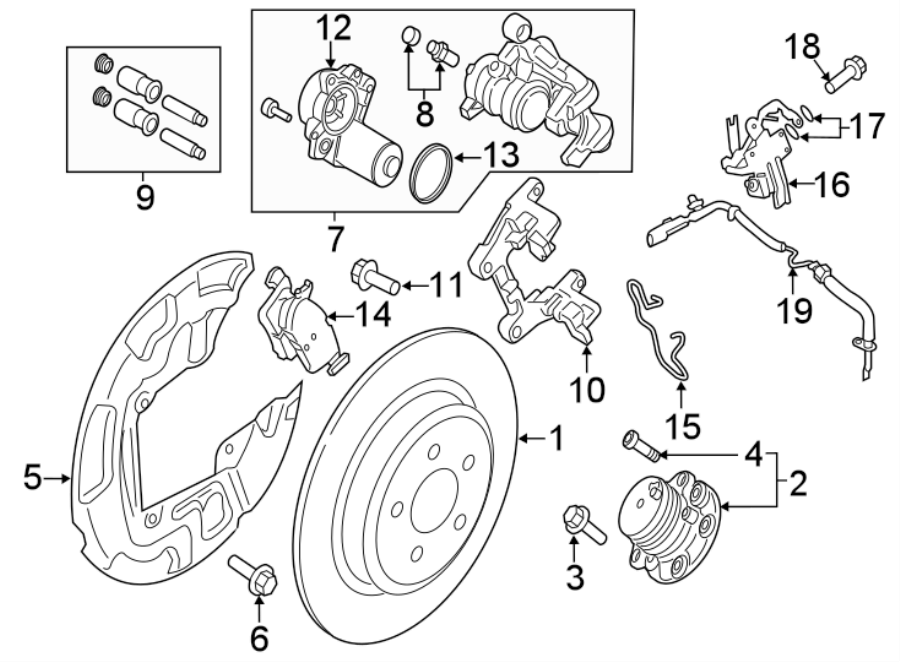 Ford Edge Motor. Brake. Parking. Electric. Adjust DG9Z2B713A